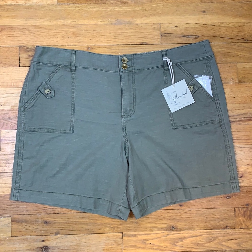 CAFE MARRAKESH Khaki Green Summer Shorts